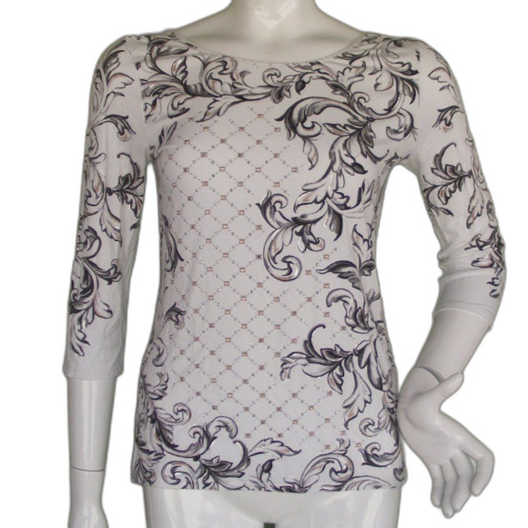 WHITE HOUSE BLACK MARKET Tunic/Tee, S, 3/4 Sleeves, Studded - Picture 1 of 11